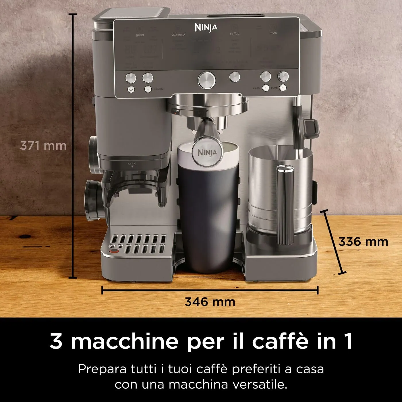 Ninja Luxe Premiere Macchina Caffè Espresso Grigio Metallizzato