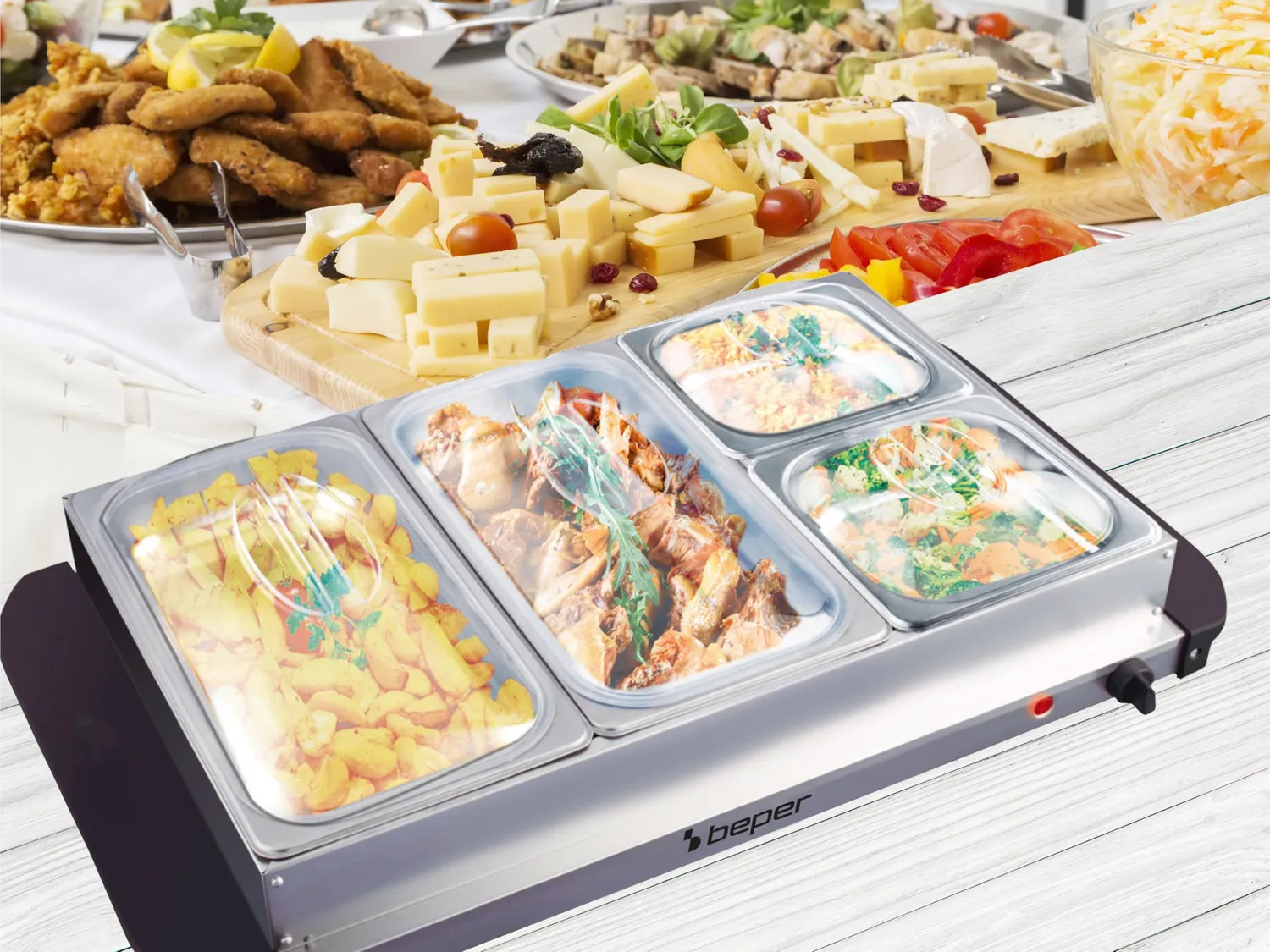 Beper P101TEM002 scaldavivande buffet 4 vassoi