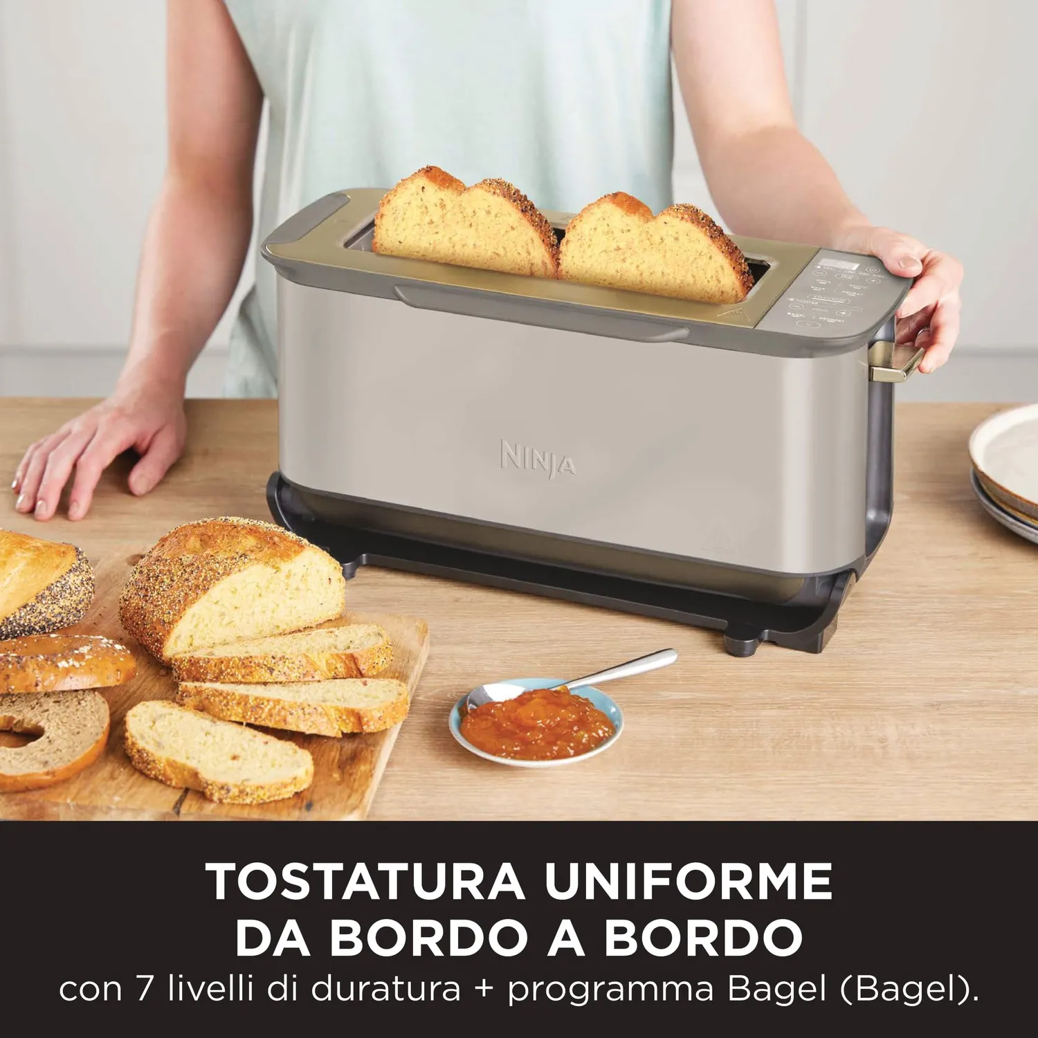 Ninja Foodi ST202EUSTGD Tostapane Grill 3 in 1 Pietra Oro
