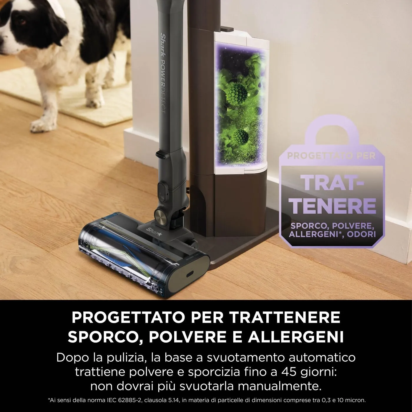 Shark PowerDetect Clean&Empty aspirapolvere senza filo base autosvuotante