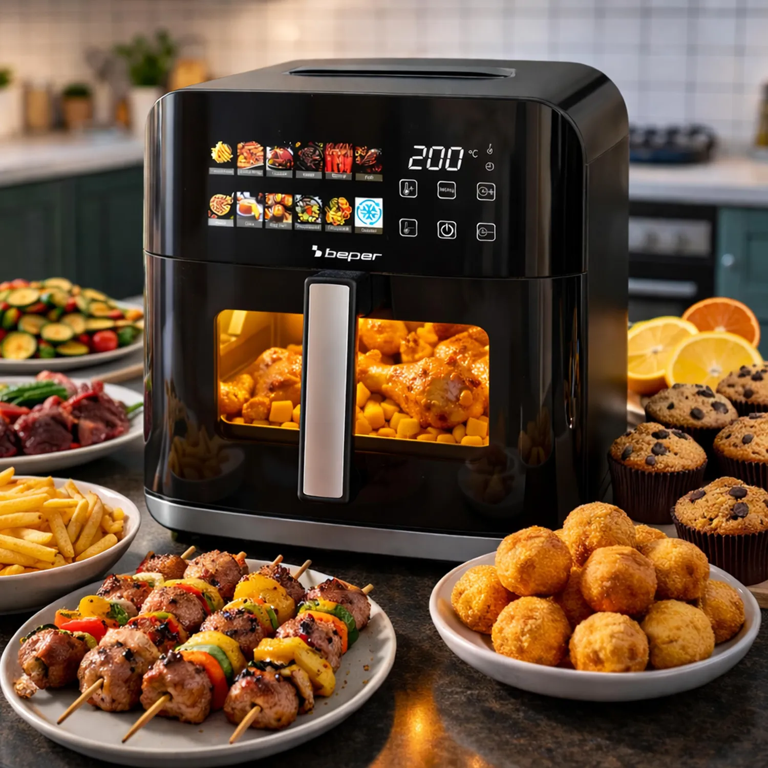 Beper P101FRI091 Friggitrice ad Aria 9 Litri 1800W Touch