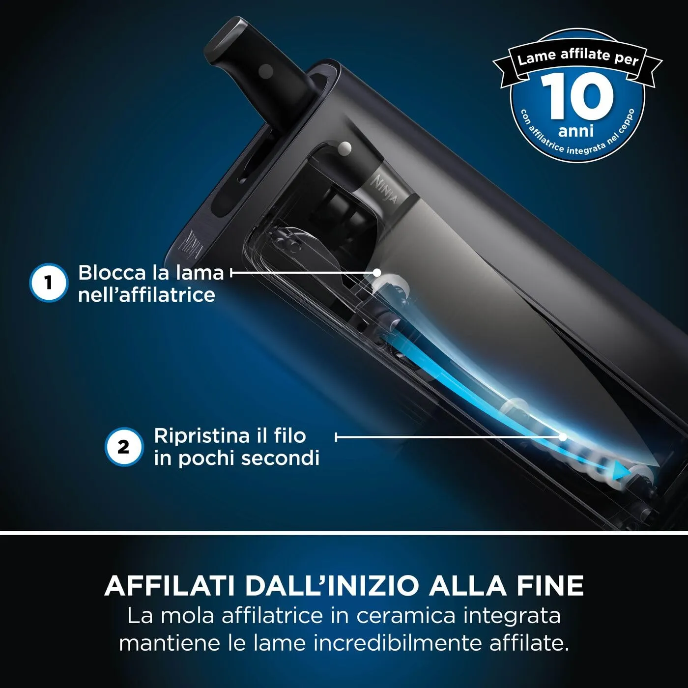 Ninja StaySharp set coltelli 6 pezzi nero inox