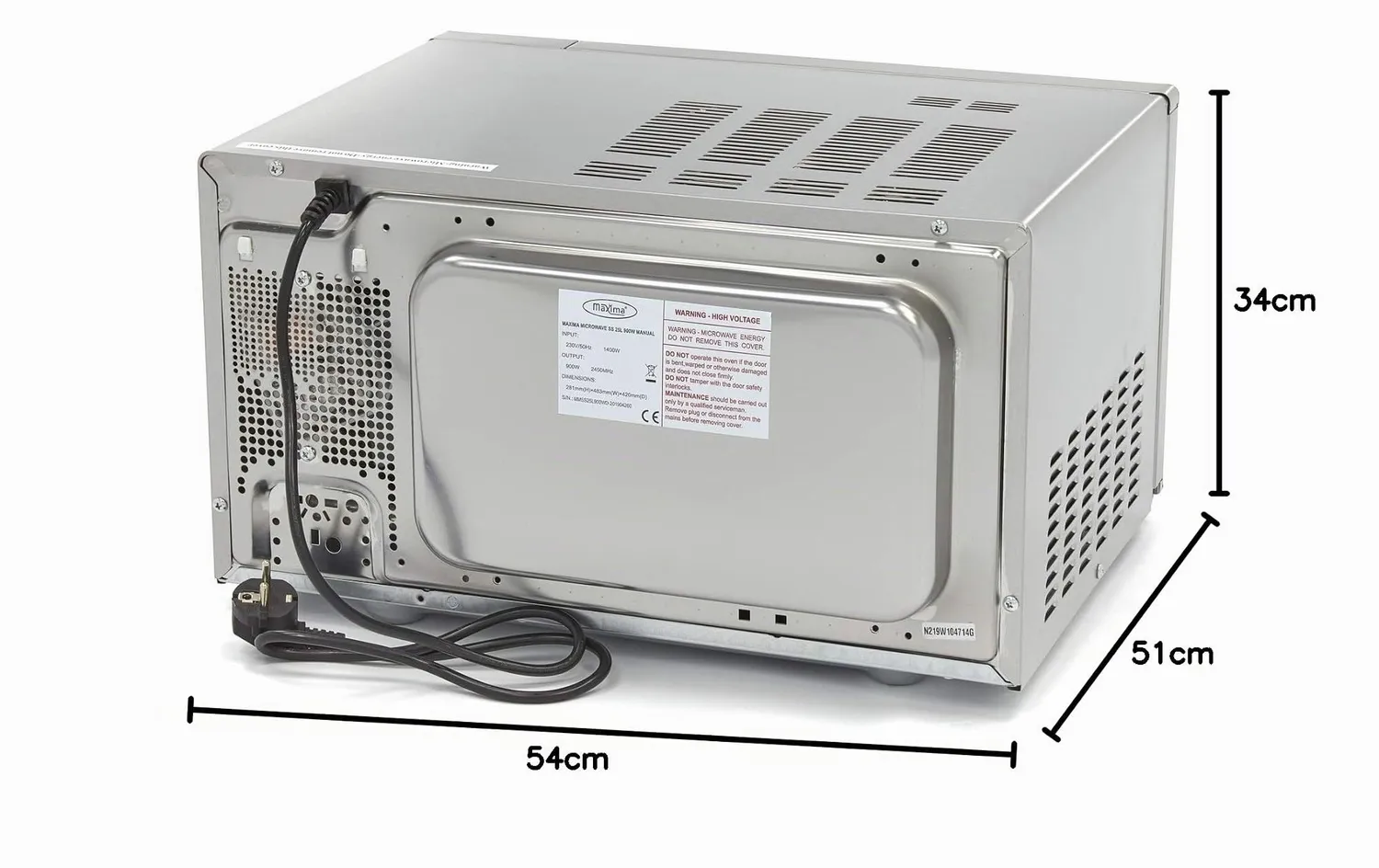 Maxima Microonde 900W 25L 6 Programmi Piatto 33 cm
