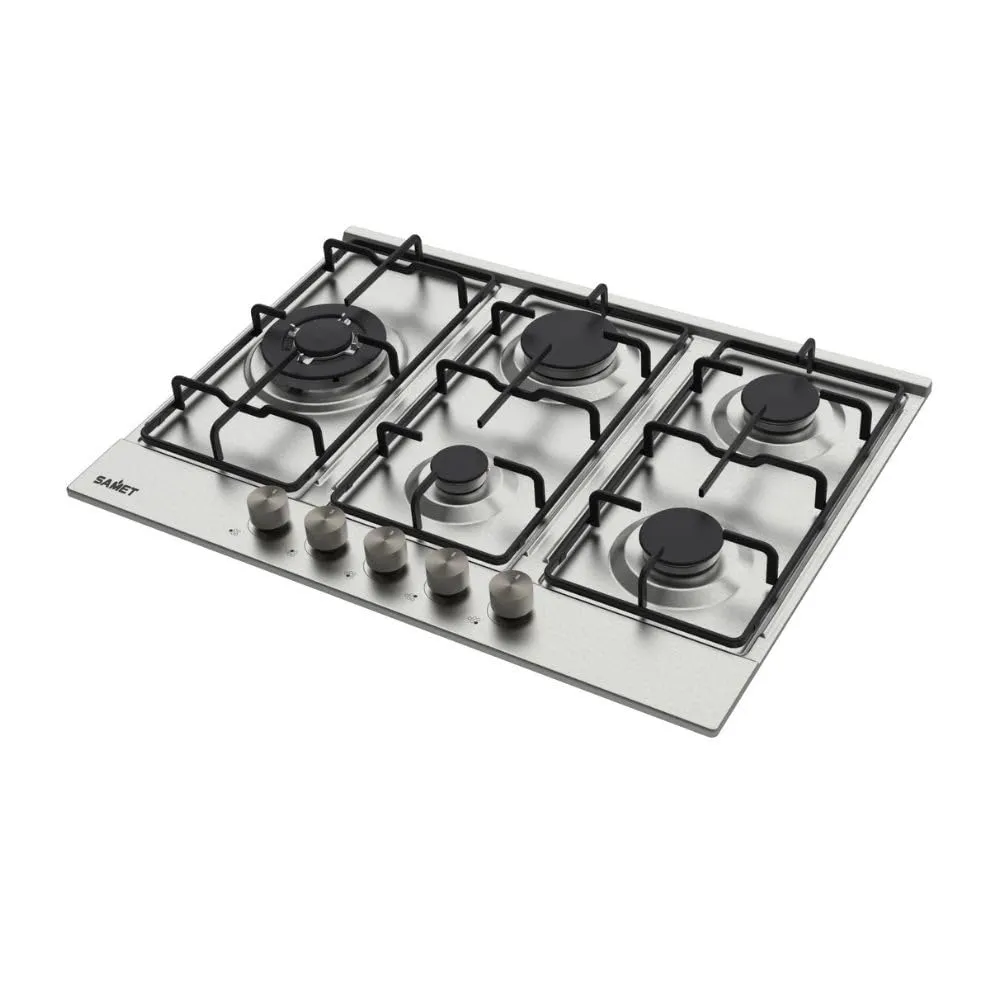 Samet Ercole2 piano cottura gas 5 fuochi 70 cm inox