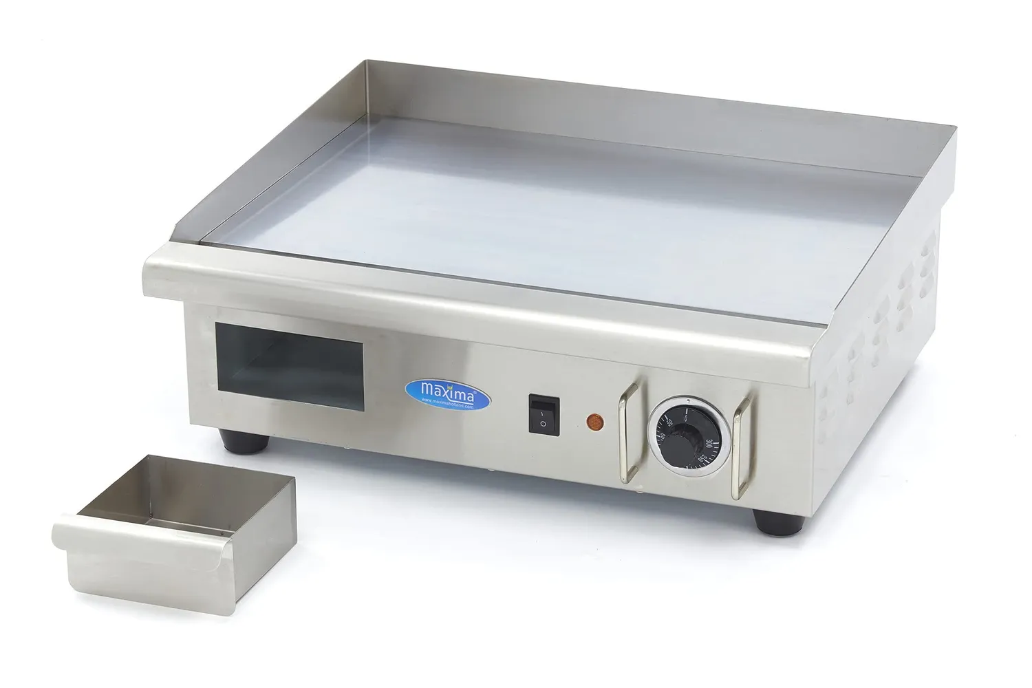 Pizza Maxima Gastro piastra barbecue 55 cm liscia 3000 W cromata