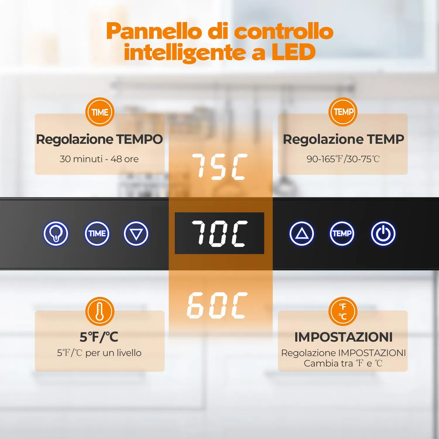 Yashe essiccatore alimentare 800W 9 vassoi inox 75°C