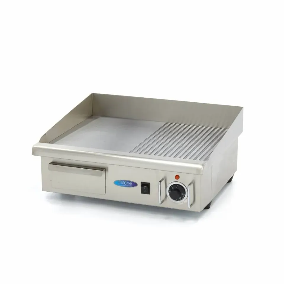 Maxima Piastra Barbecue 55 cm Metà Rigata 50-300°C