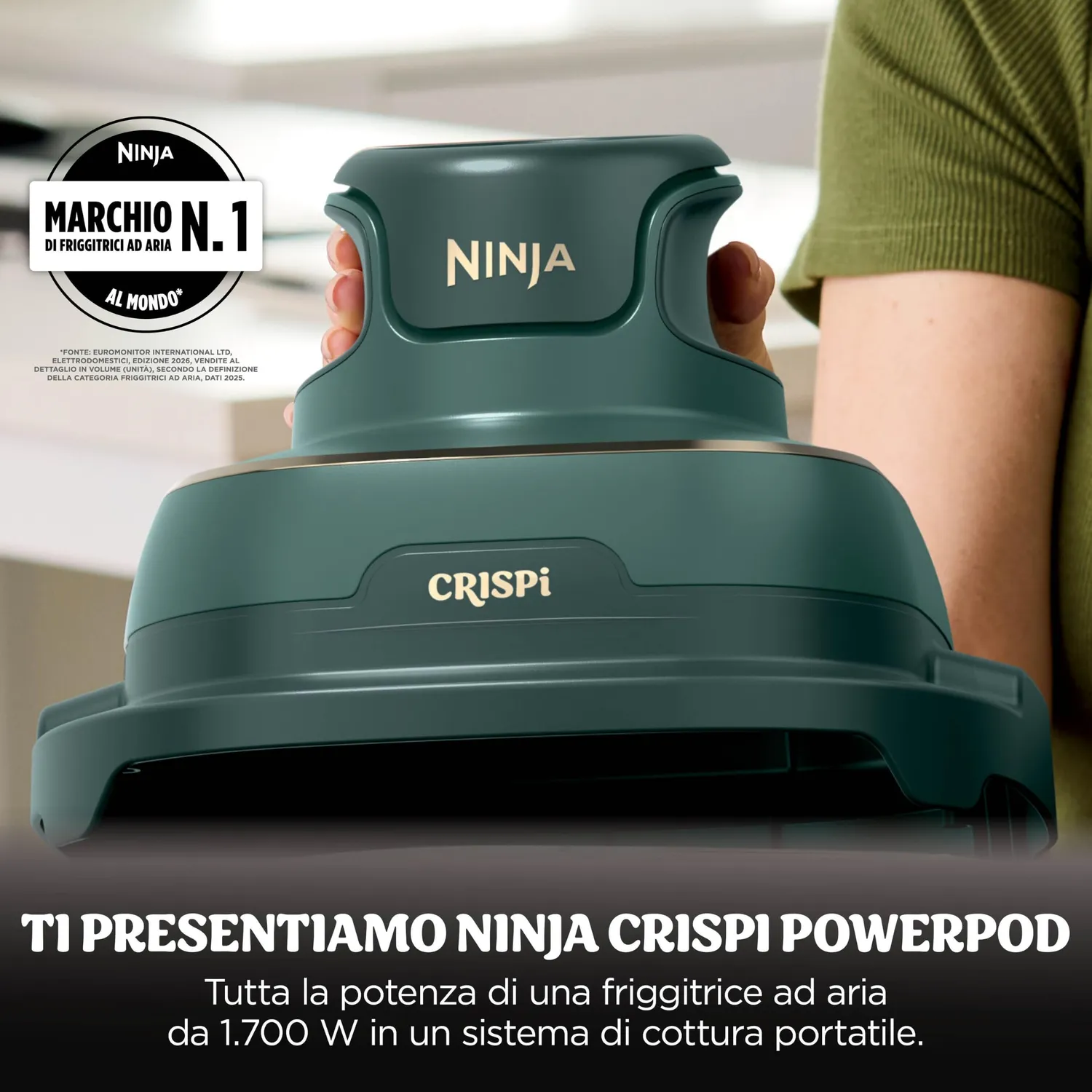 Ninja CRISPi FN203EU friggitrice ad aria vetro oro 3,8L+2,3L