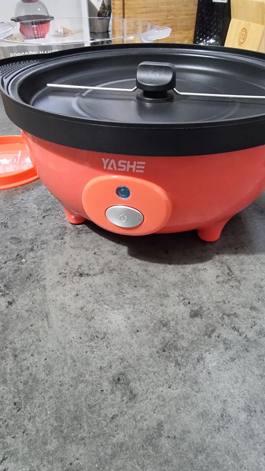 YASHE Macchina Popcorn Elettrica 650W Ciotola 3L Antiaderente