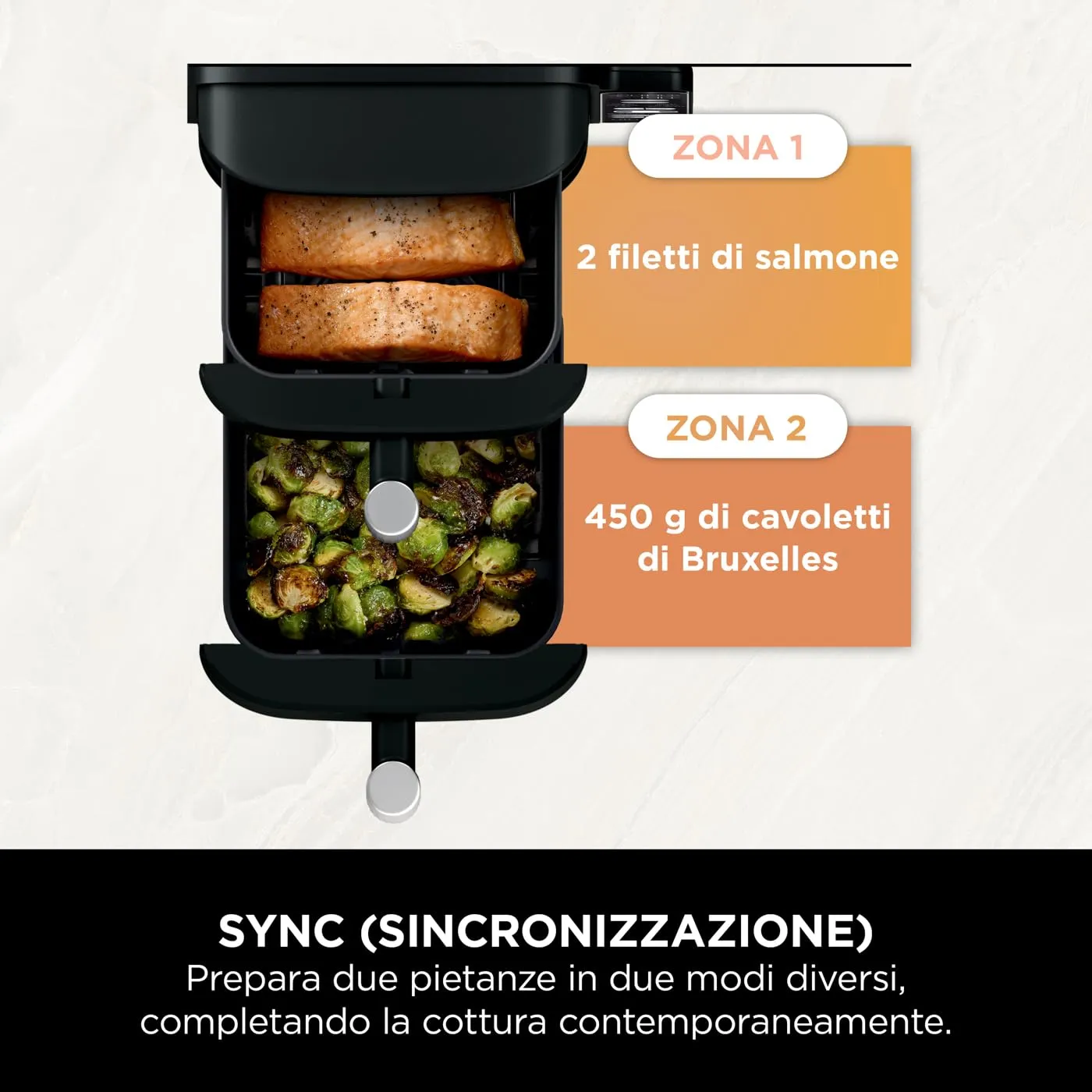 Ninja Double Stack Friggitrice Aria 7,6L Nera 6 Funzioni