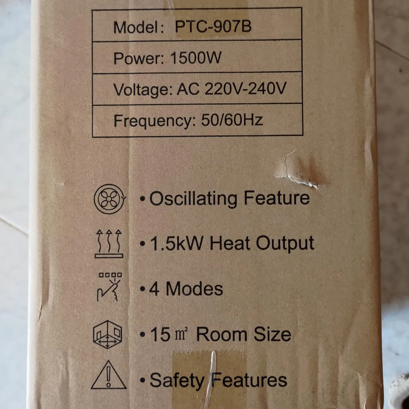 Yashe stufetta elettrica 1500W silenziosa con telecomando