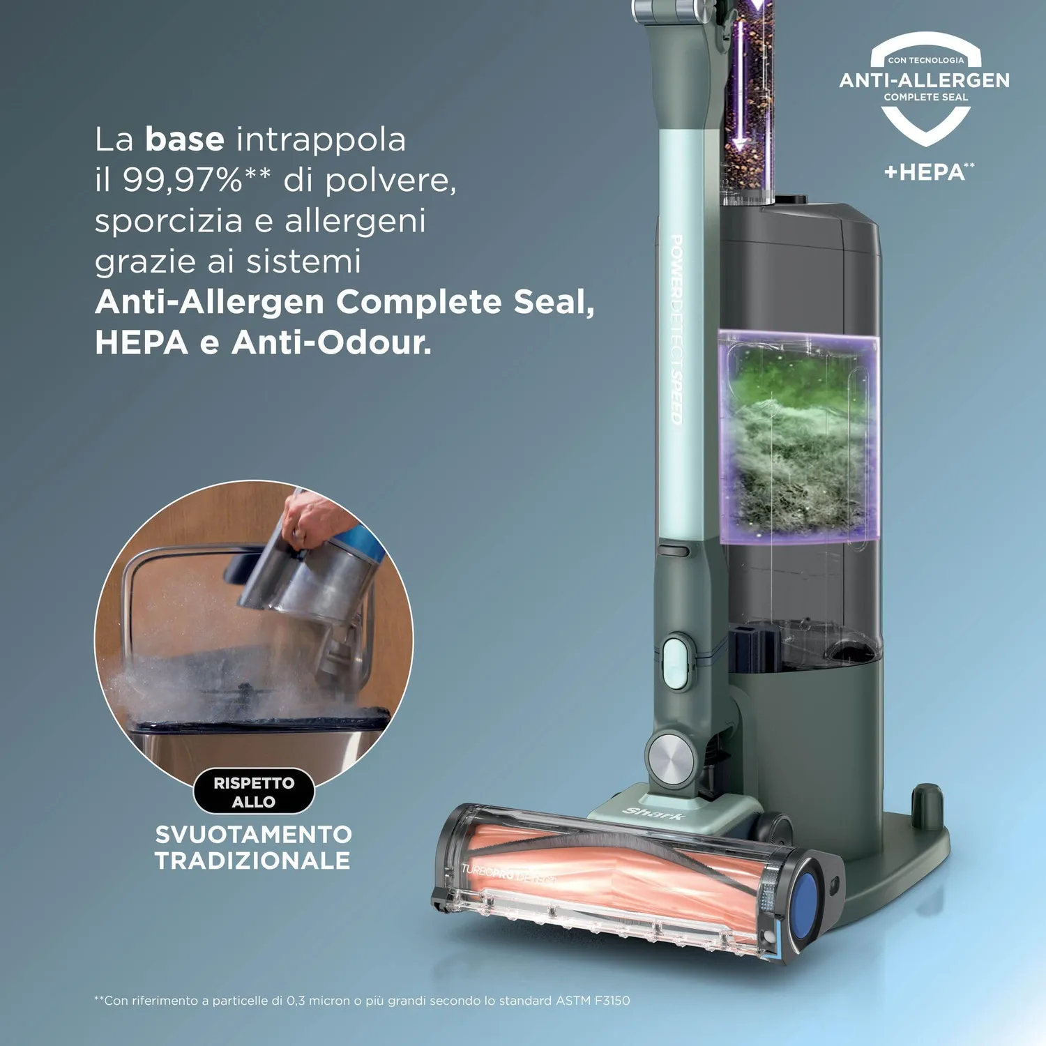 Shark PowerDetect Speed Pet Pro Clean & Empty grigio salvia
