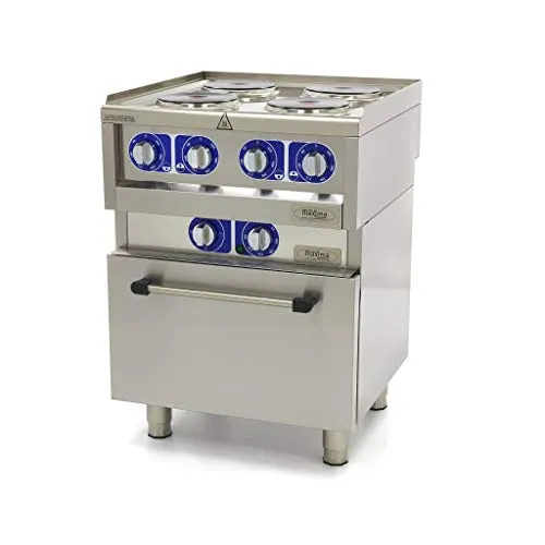 Maxima Commercial Grade cucina elettrica 4 fuochi con forno 60x60