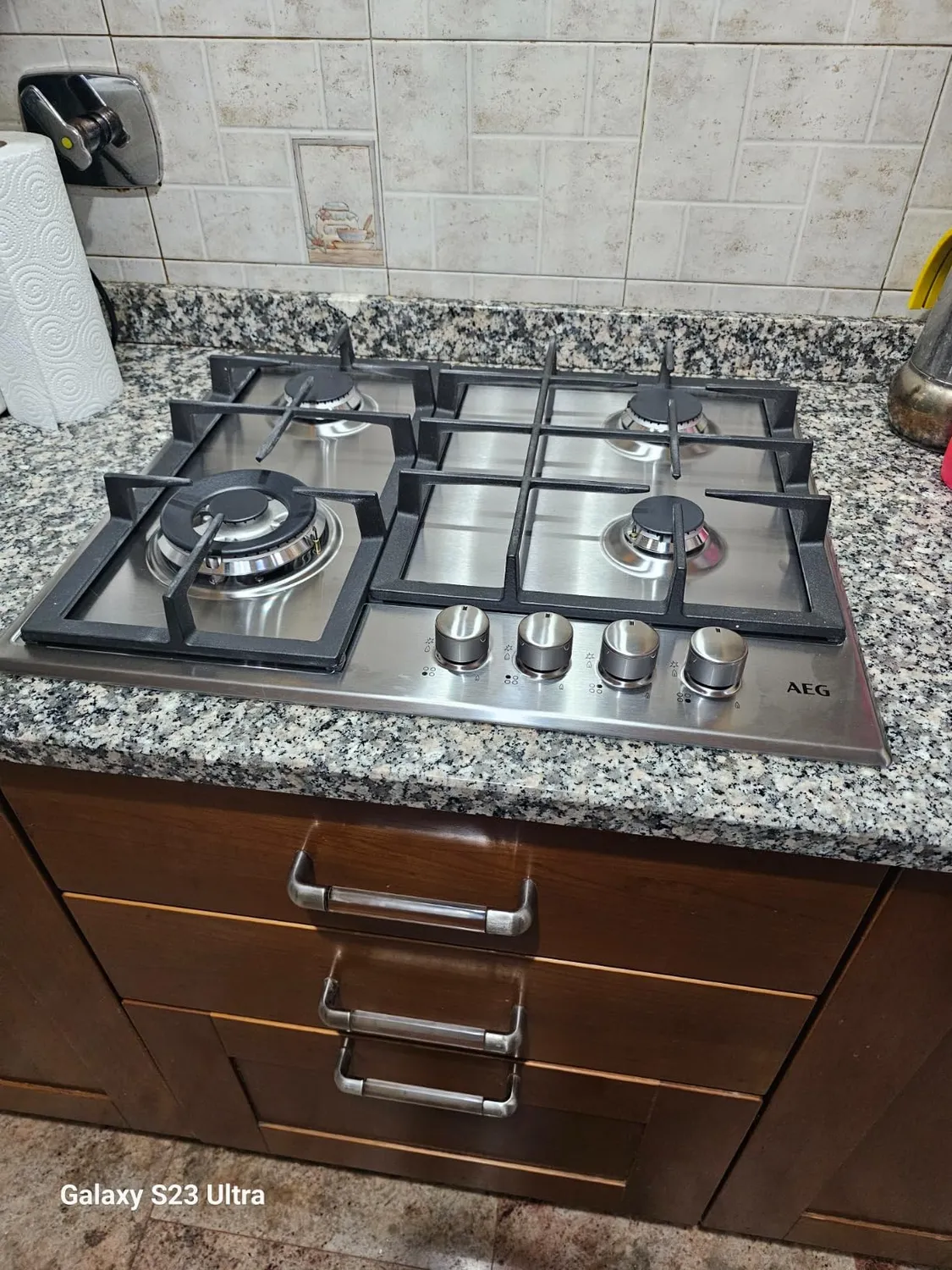 AEG HGB64400SM piano cottura gas 60cm 4 fuochi inox