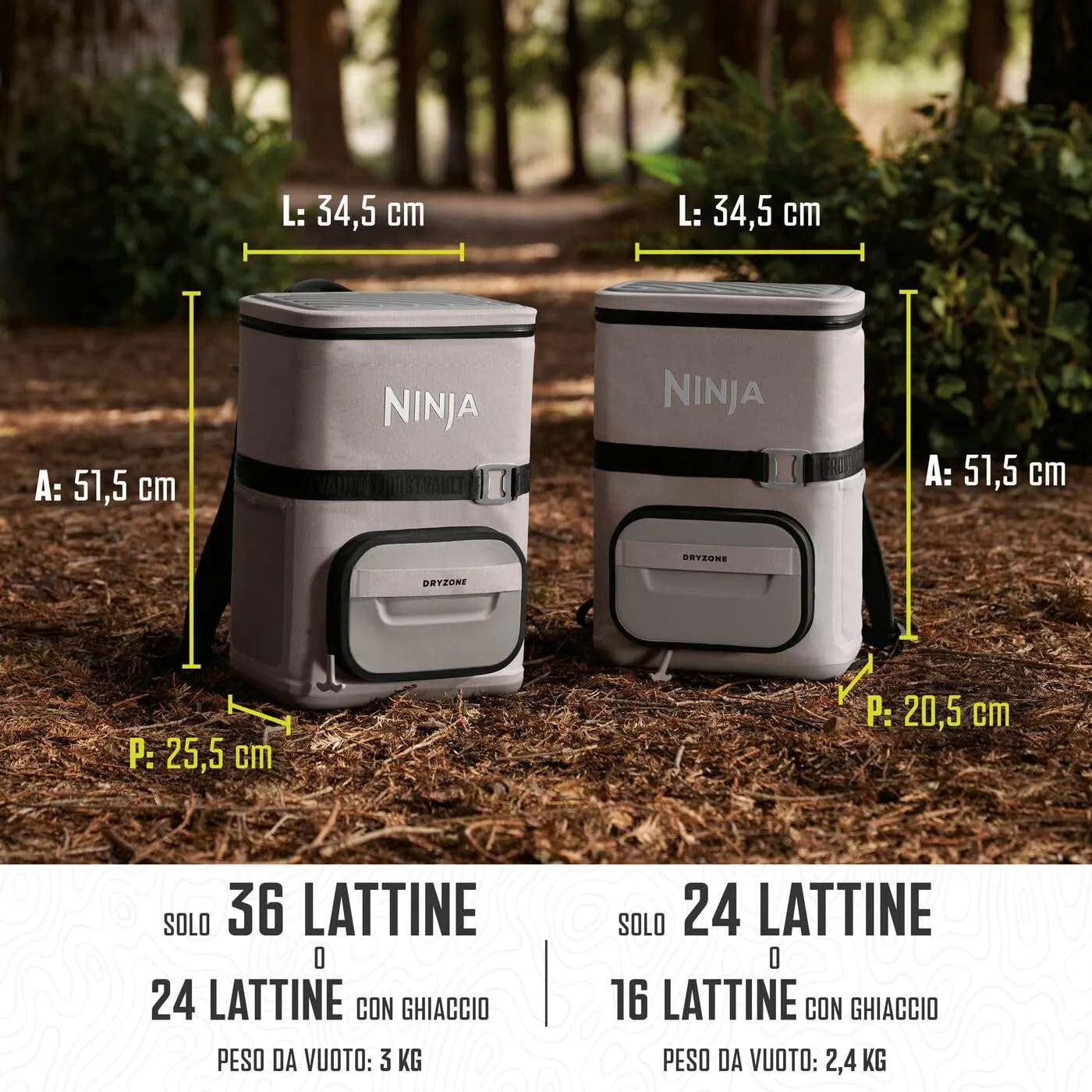 Ninja FrostVault Go FF124EUUKCS zaino frigo 17L beige 24 lattine