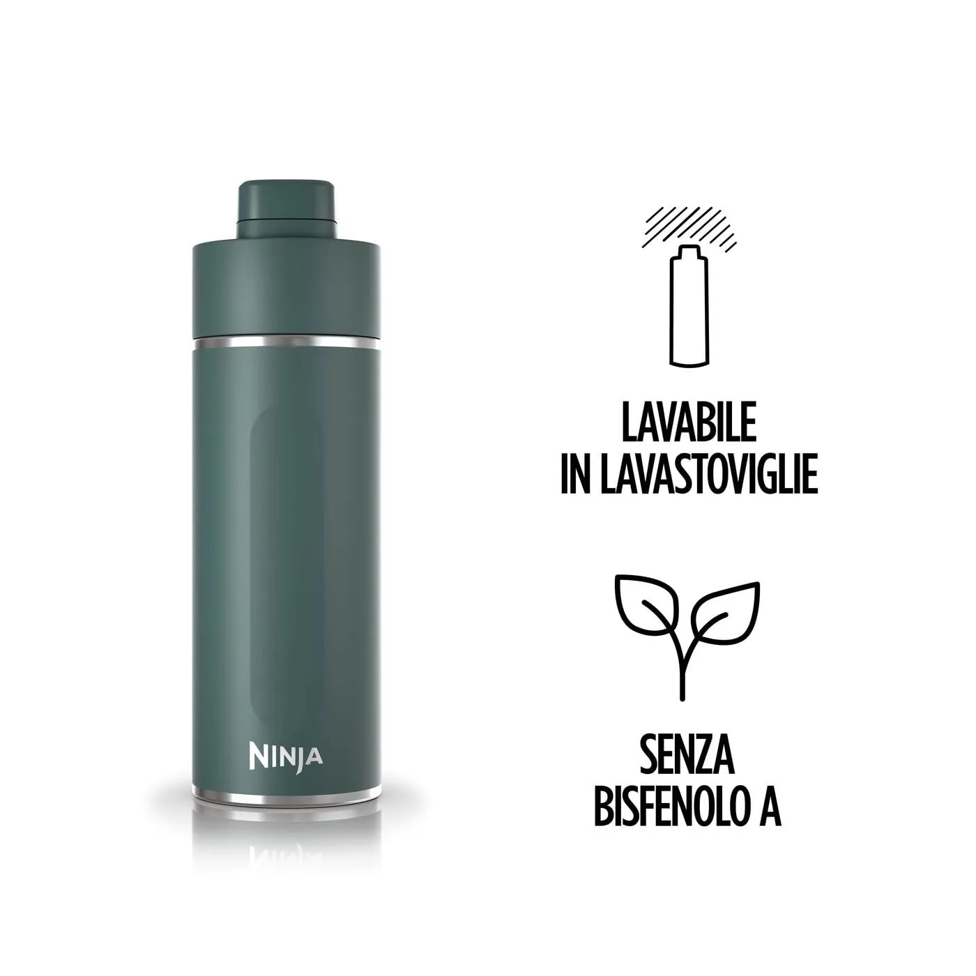 Ninja Thirsti DW1801EUUKEM borraccia termica 530 ml verde scuro gassate