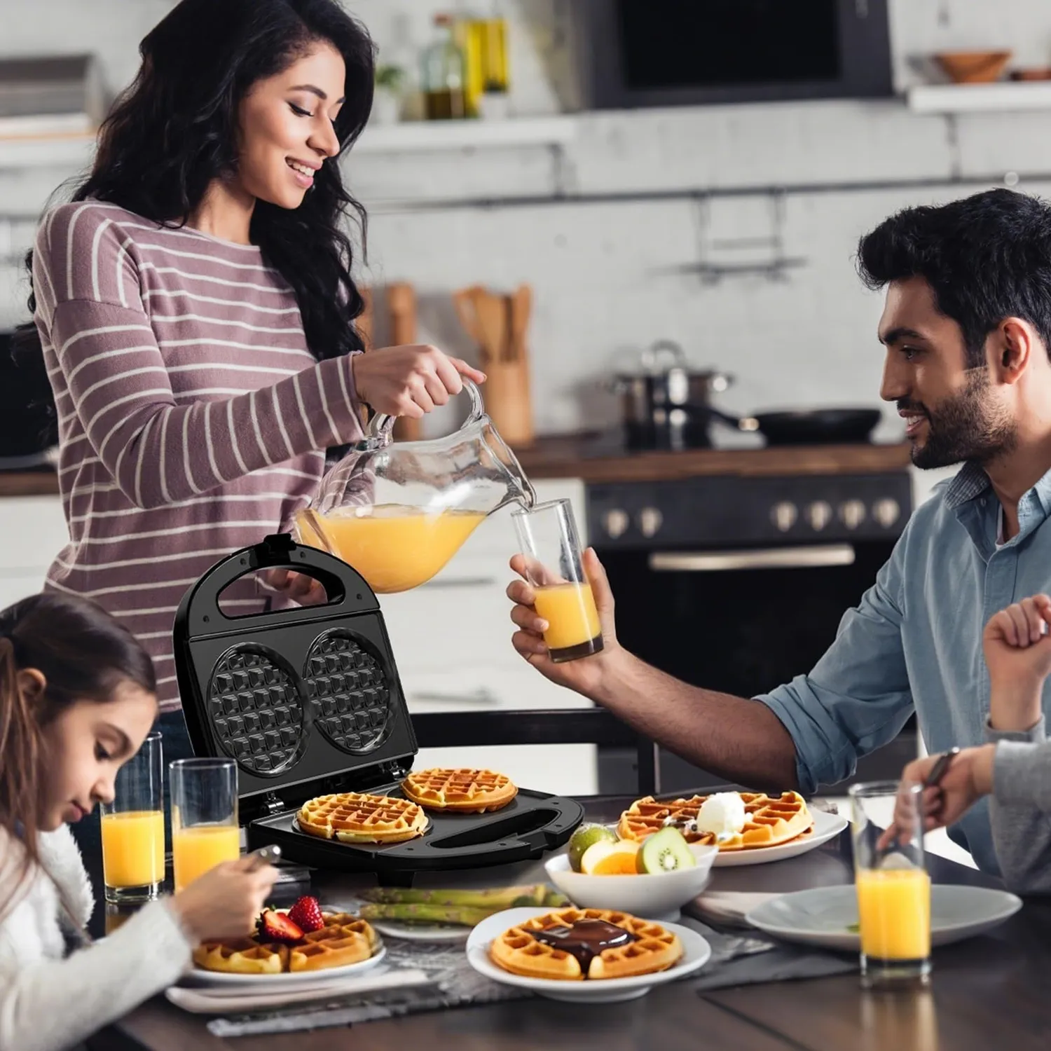 Yashe Mini Waffle Maker doppio piastra waffle antiaderente