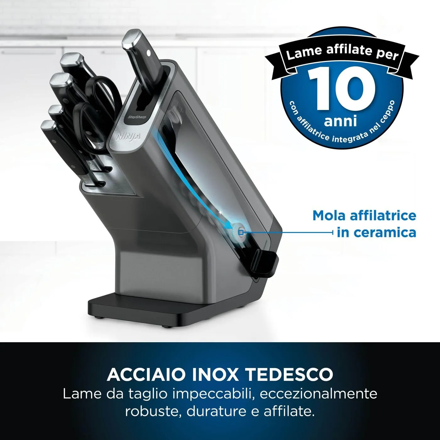 Ninja StaySharp set coltelli 6 pezzi nero inox