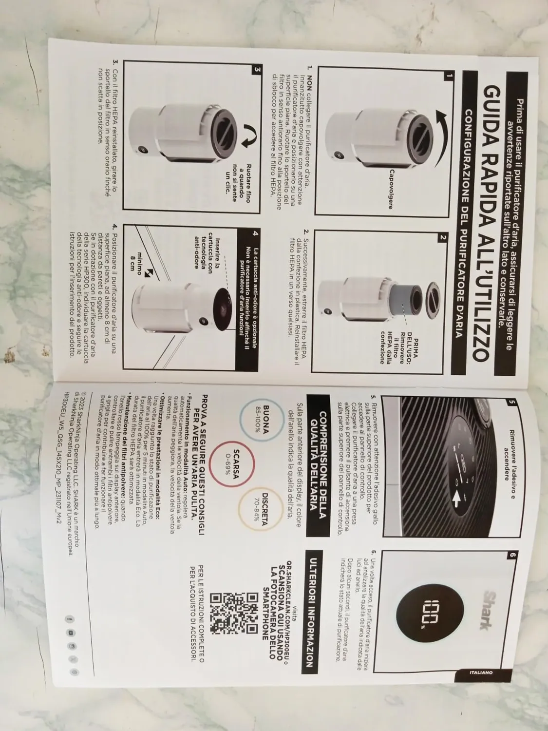 Shark NeverChange MAX purificatore aria bianco 130 mq