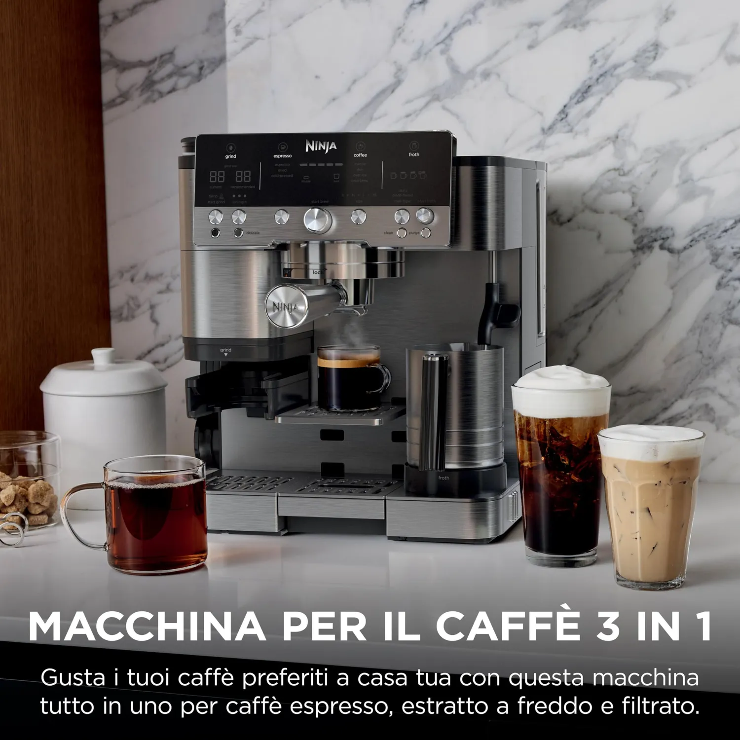 Ninja Luxe Cafe Premier macchina caffe espresso argento