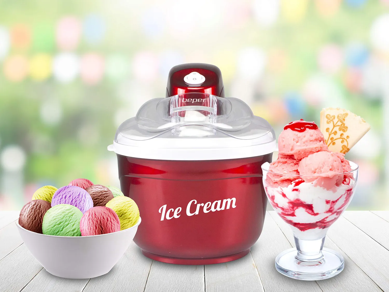 Beper P102GEL001 Gelatiera Automatica 1,5 L Rossa Accumulo