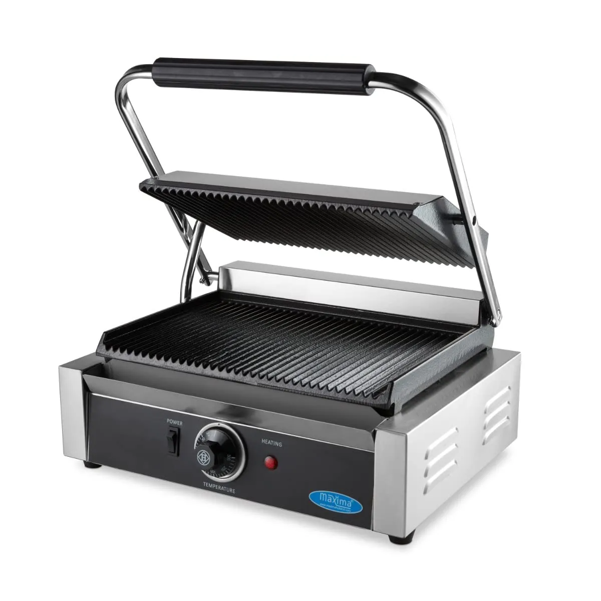 Maxima MCG Panini griglia contatto ghisa 2200 W scanalata