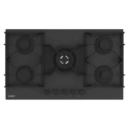 Samet Zacinto90 piano cottura gas 5 fuochi 90 cm vetro nero