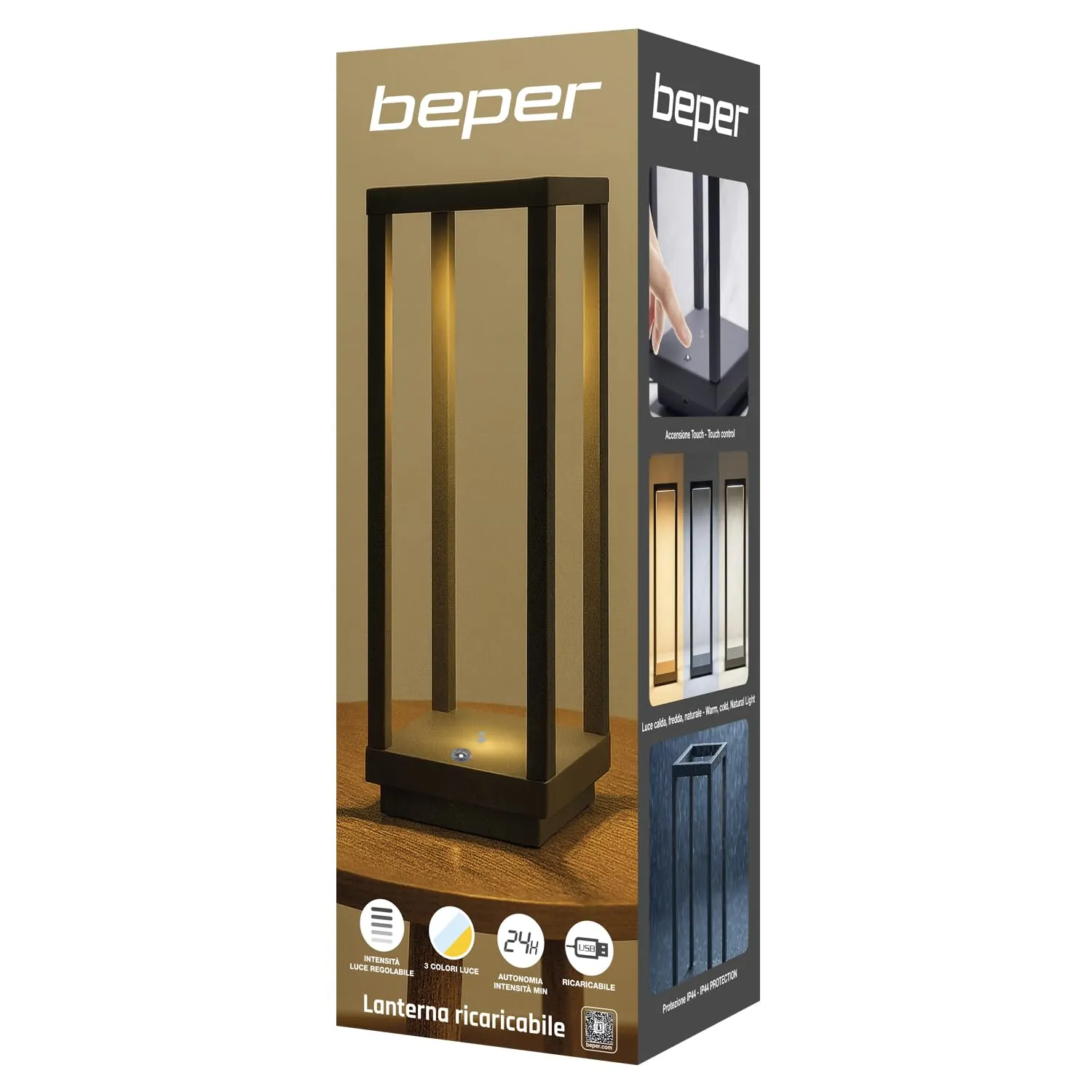 Beper P207ILI103 lanterna LED ricaricabile IP44 dimmerabile 24h