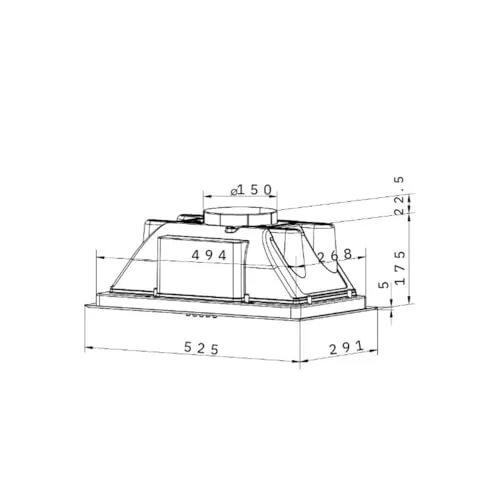 Samet GR52 Basic cappa incasso 52,5 cm inox 306 m³/h