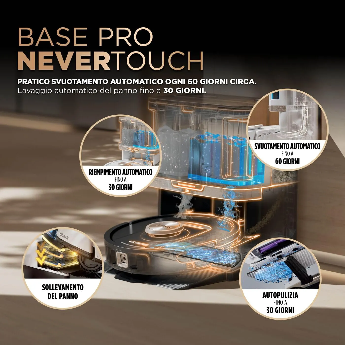 Shark PowerDetect NeverTouch Pro robot lavapavimenti Standard