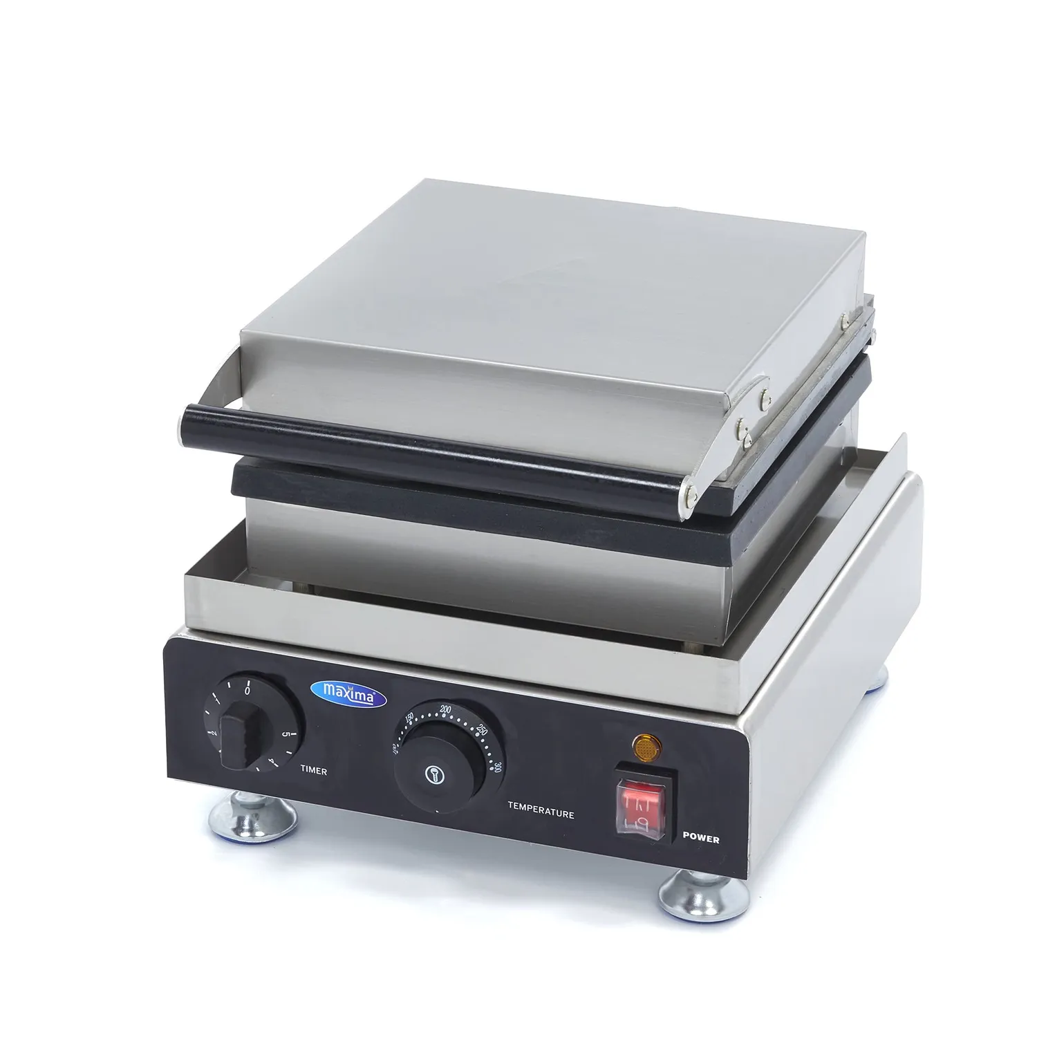 Maxima Piastra Waffle Rotonda 4 Pezzi Timer 1750W