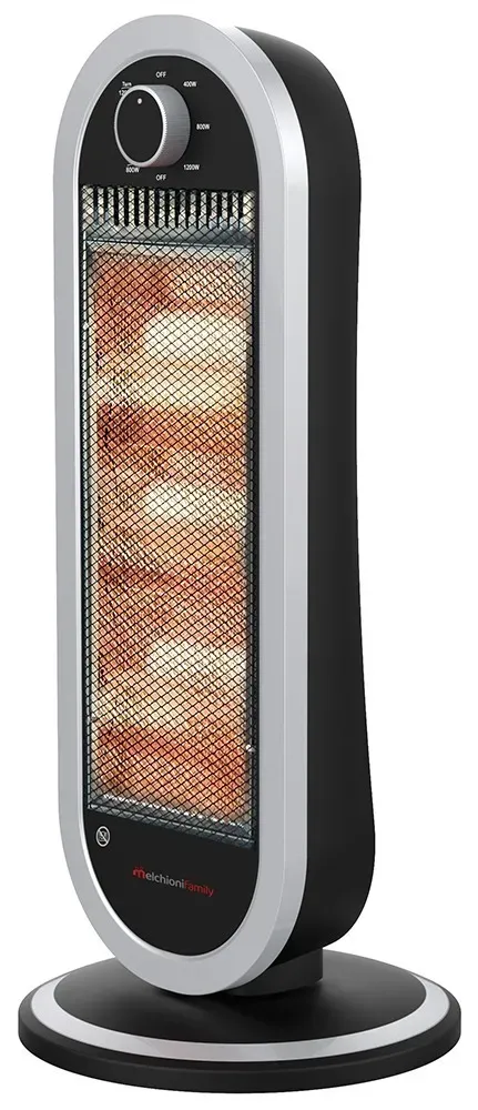 Melchioni Family Sahara stufa alogena 3 tubi 1200W nero silver