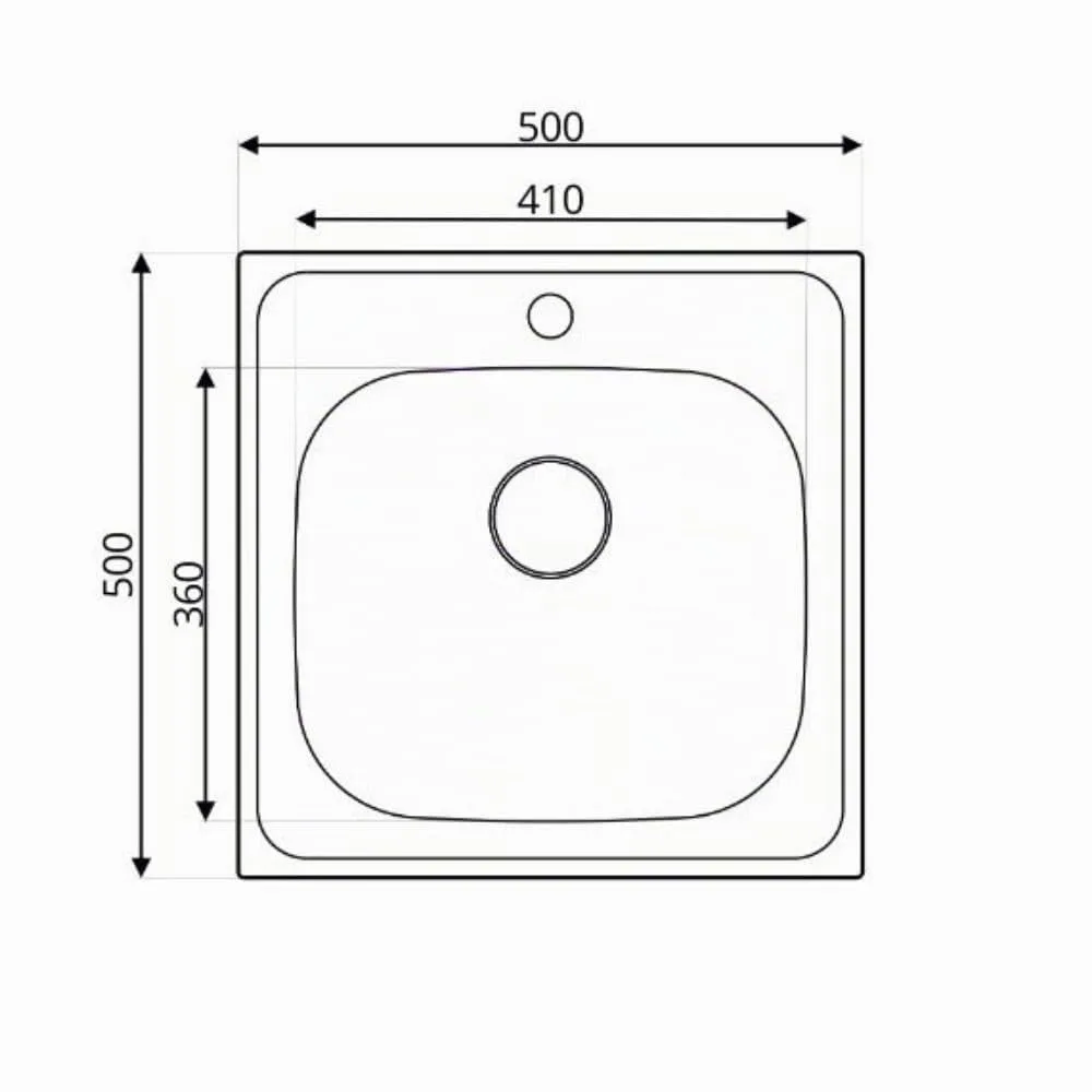 Samet N24435AS lavello incasso 50x50 monovasca inox