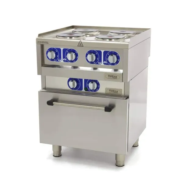 Maxima Commercial Grade cucina elettrica 4 fuochi con forno 60x60