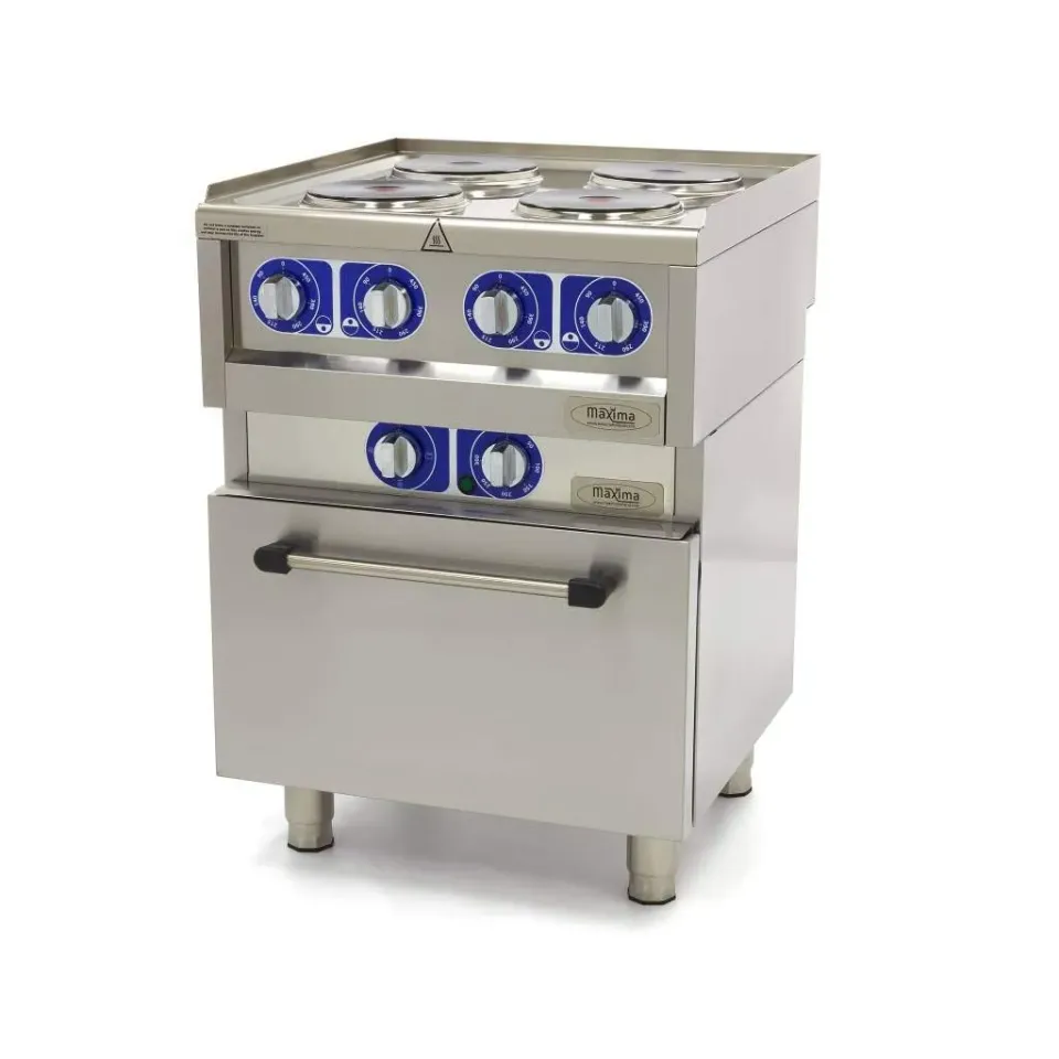 Maxima Commercial Grade cucina elettrica 4 fuochi con forno 60x60