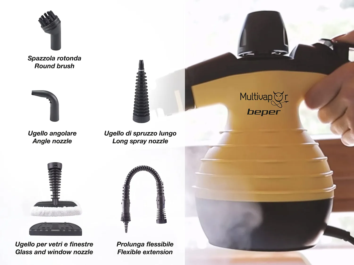Beper pulitore a vapore 3,2 bar 350ml giallo nero