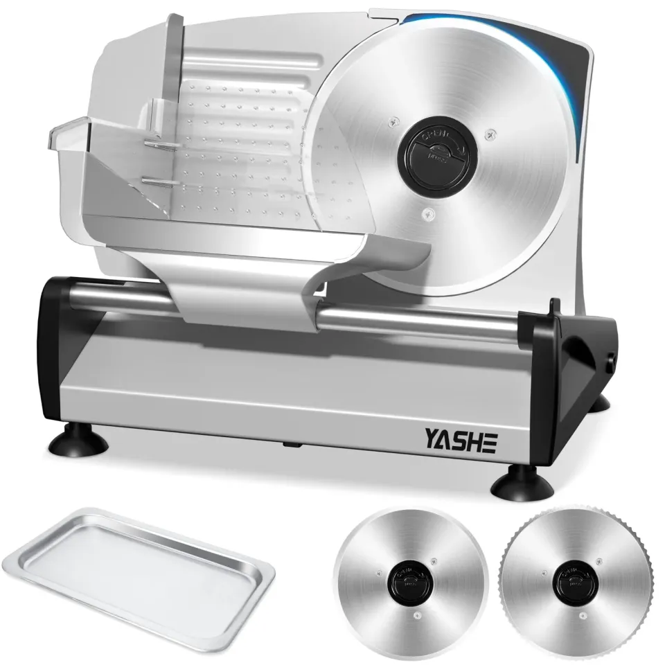 Yashe Affettatrice Elettrica 200W Lame 19cm 0-15mm