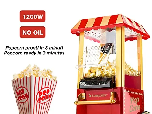 Beper Circus macchina per popcorn rossa ad aria