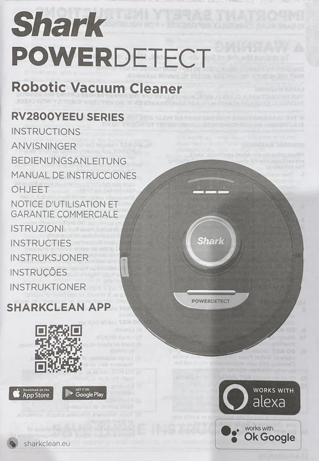 Shark PowerDetect NeverTouch Pro robot aspirapolvere nero
