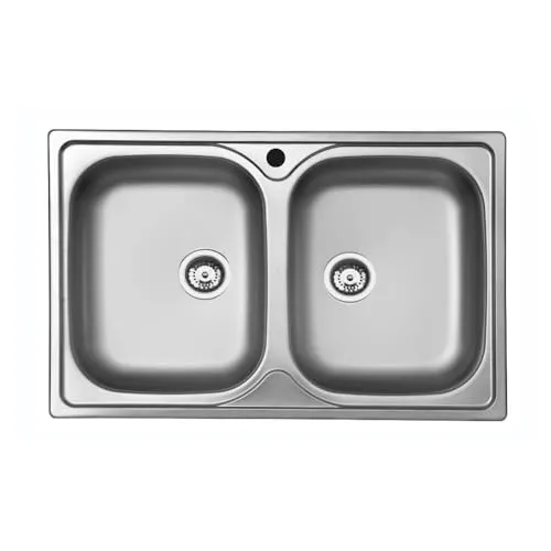 Samet lavello incasso due vasche acciaio inox 79x50 cm satinato