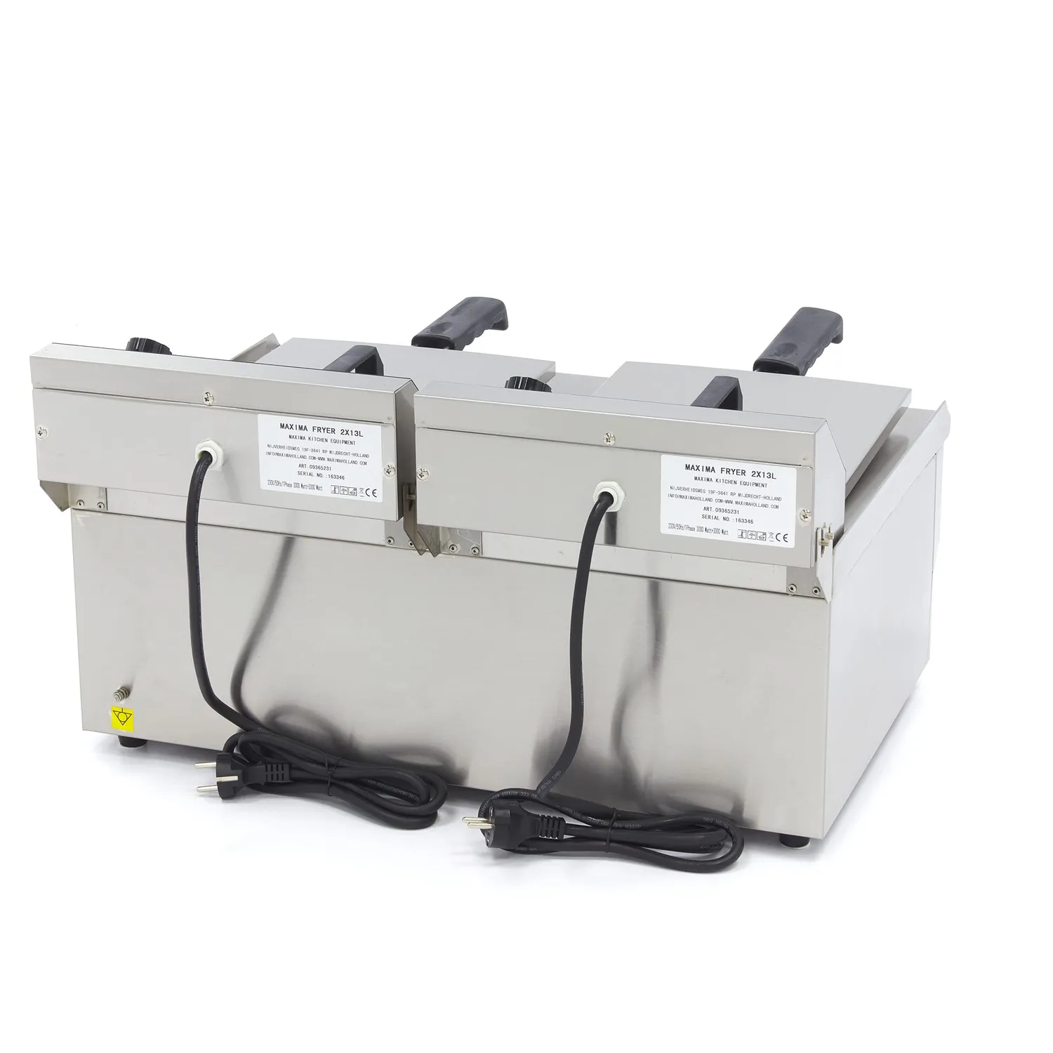 Maxima Friggitrice Elettrica 2x13L 2 Cestelli con Rubinetto