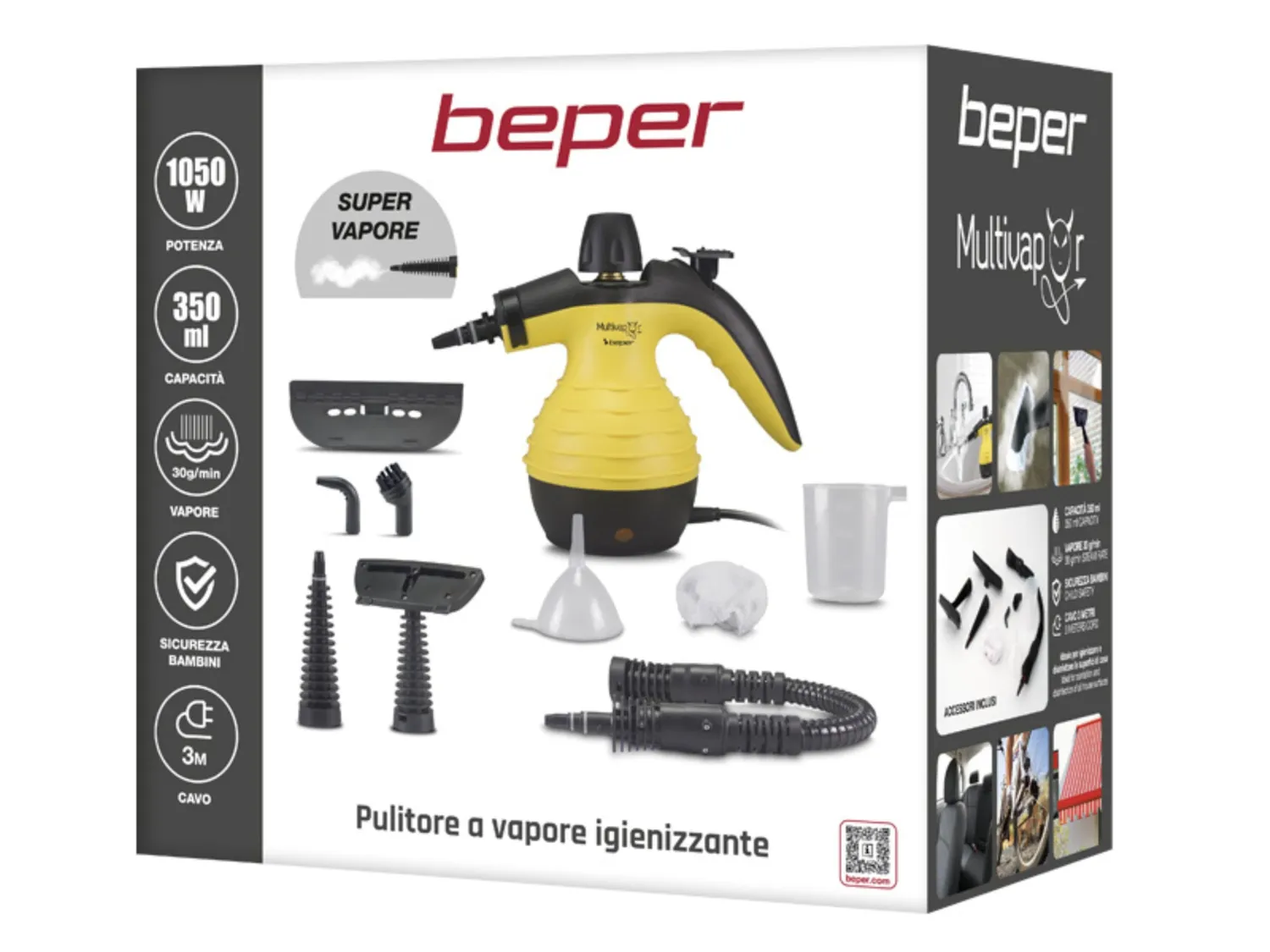 Beper pulitore a vapore 3,2 bar 350ml giallo nero