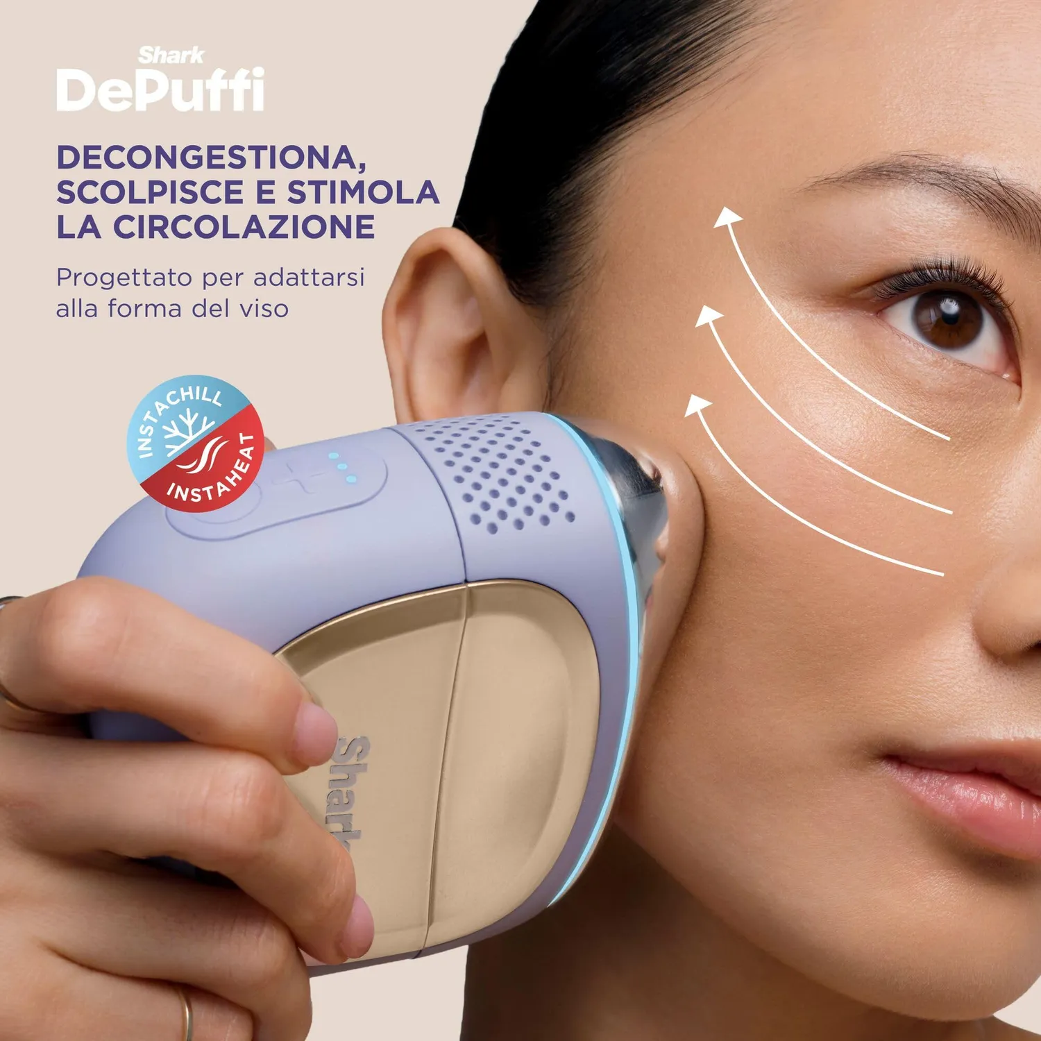 Shark FacialPro Glow FH320EU dispositivo viso nero caldo
