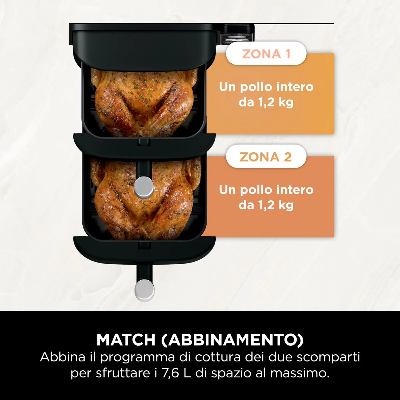 Ninja Double Stack Friggitrice Aria 7,6L Nera 6 Funzioni