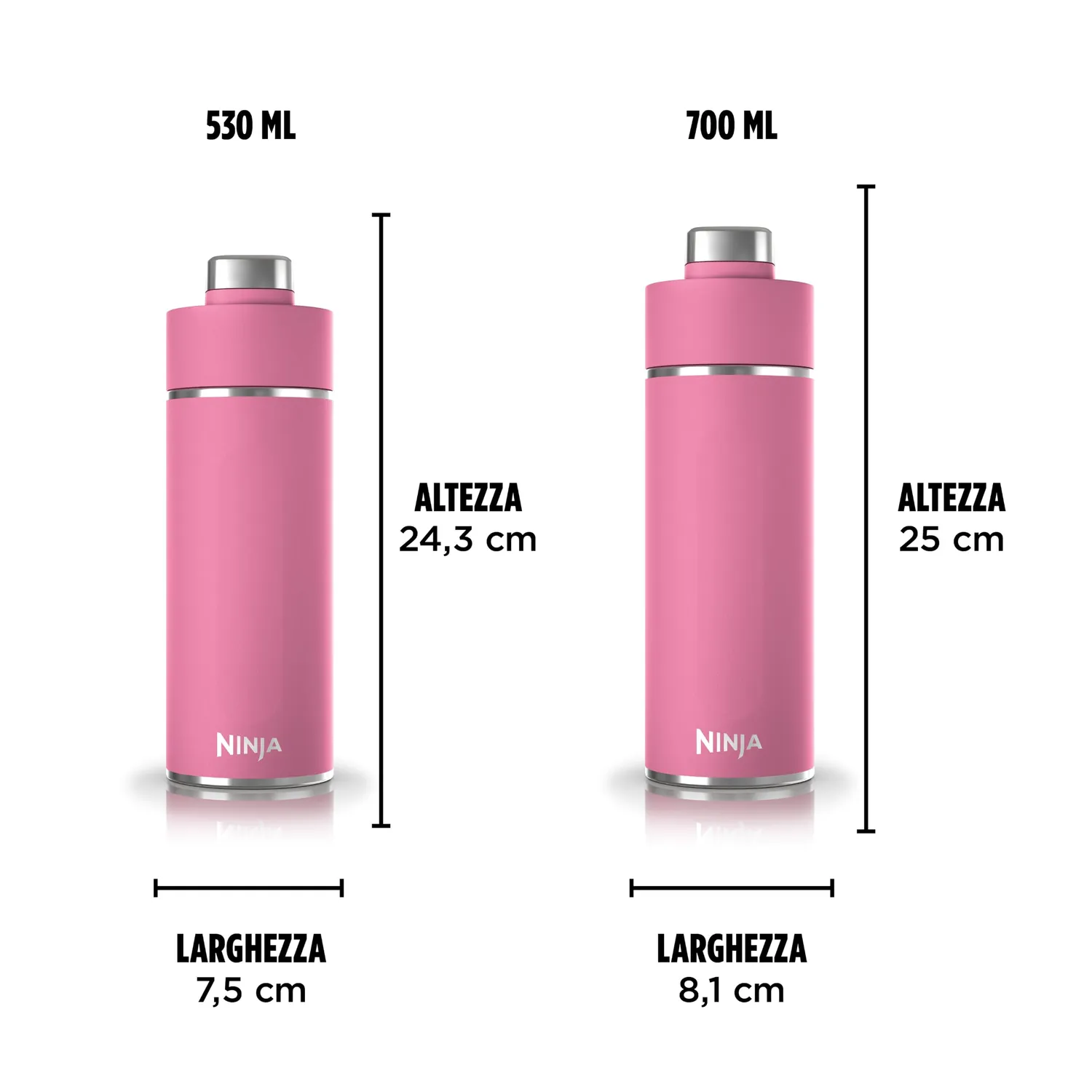 Ninja Thirsti DW2401EUUKBP1 borraccia termica gassate 700 ml rosa