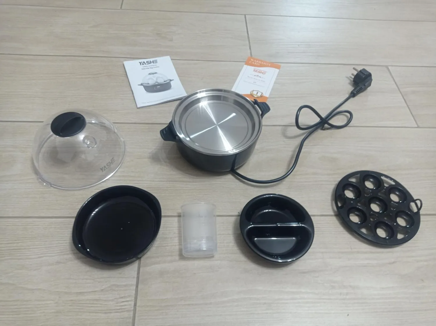 YASHE Cuociuova Elettrico 7 Uova Nero Automatico