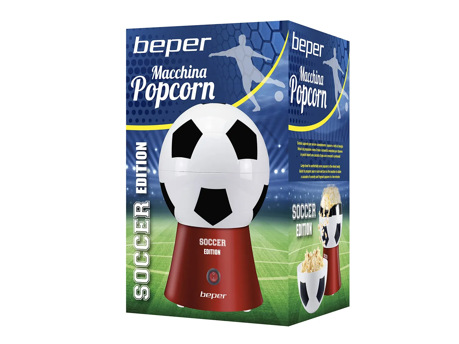 Beper P101CUD051 macchina popcorn Football Edition ad aria