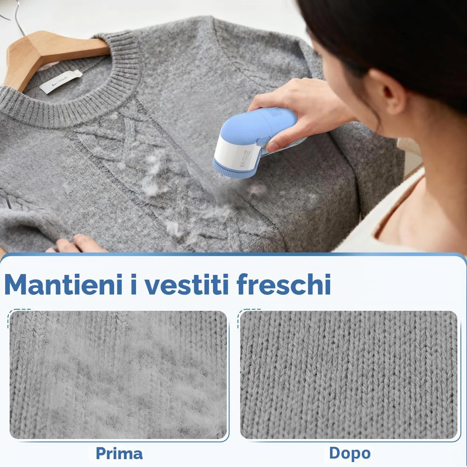 YASHE Leva Pelucchi Elettronico a Batteria con 2 Lame