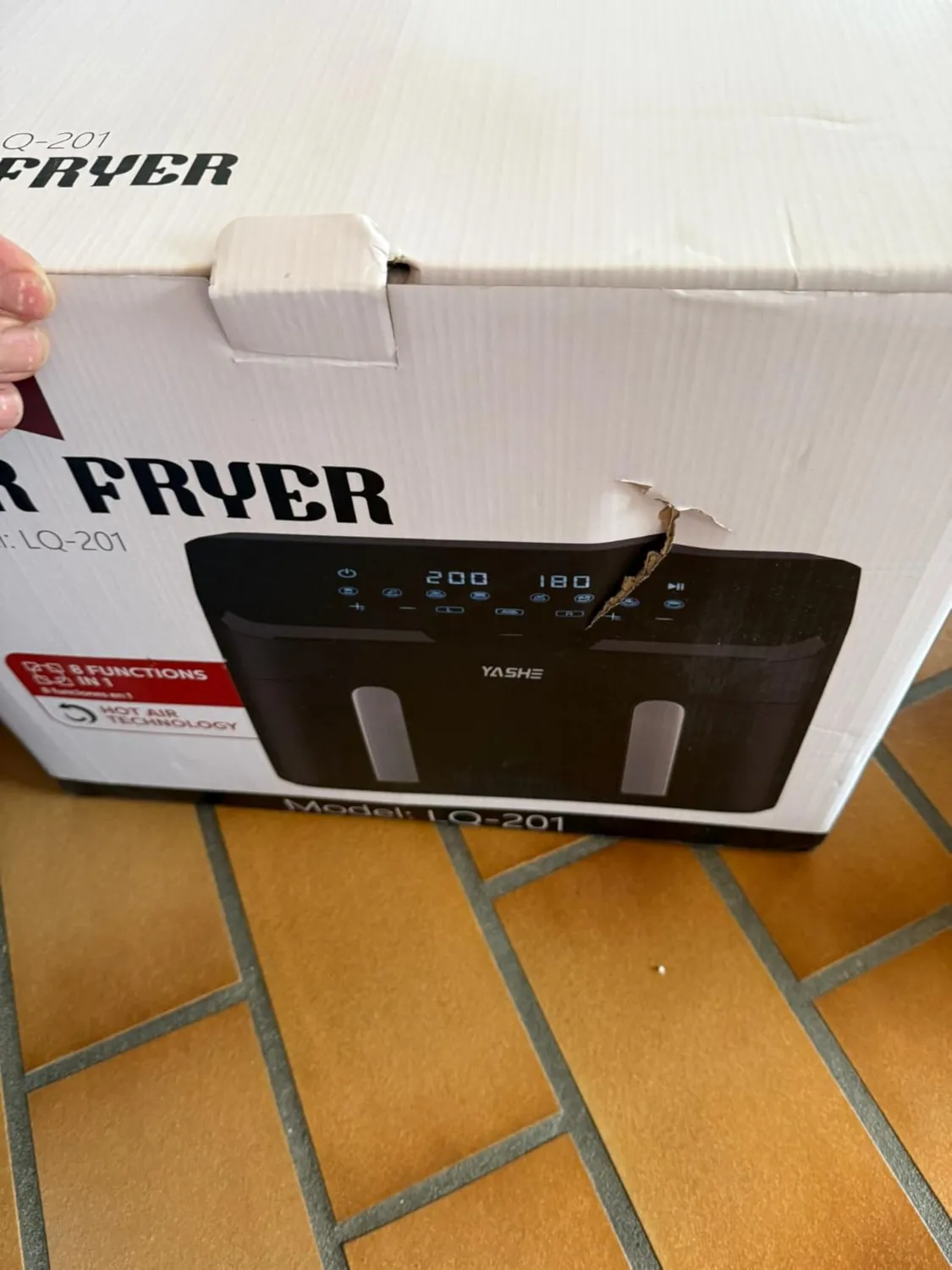 YASHE Friggitrice ad Aria Doppio Cestello 9L 8 programmi