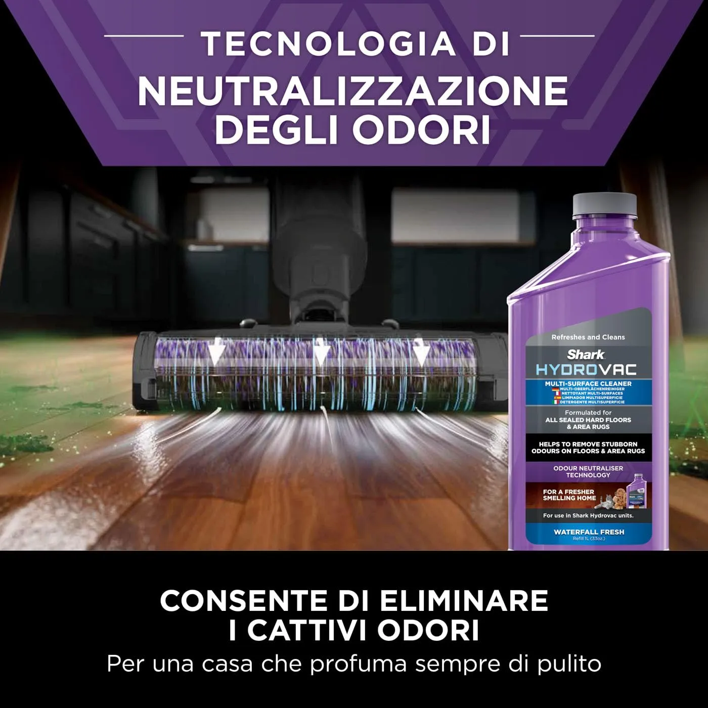 Shark HydroVac lavapavimenti senza filo nero